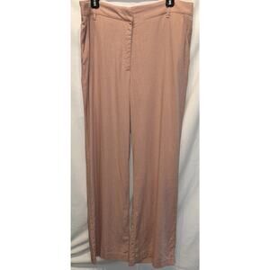 Violets & Roses Wide Leg Linen Blend Pants 16/33 Pink Flat Front Beachy Resort